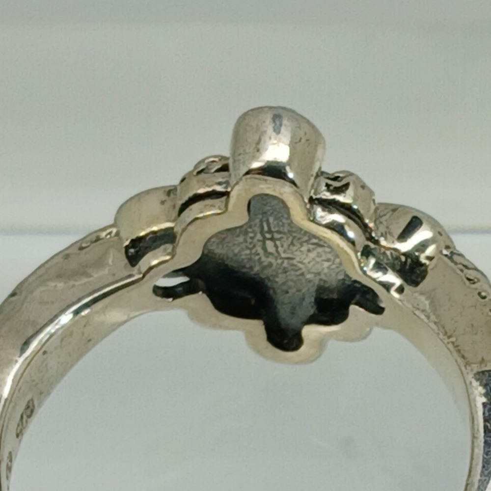 Vintage 90s BOMA Sterling Silver Turquoise Coral Flower Ring Size 6 Thailand NOS - Picture 13 of 16